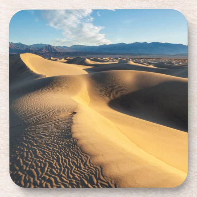 Sand dunes in Death Valley, CA Beverage Coaster (Front)