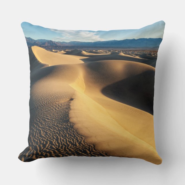 Sand dunes in Death Valley, CA Throw Pillow (Front)