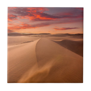 Sand Dunes in the Desert at Sunset Ceramic Tile