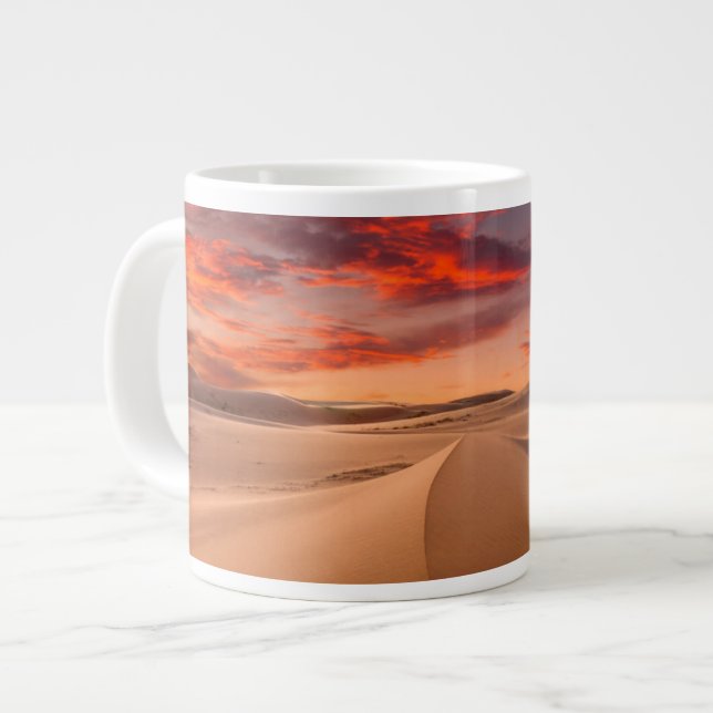 Sand Dunes in the Desert at Sunset Giant Coffee Mug (Front Left)