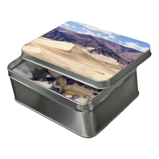 Sand dunes near Samye Monastery - Tibet Jigsaw Puzzle (Lid Open)