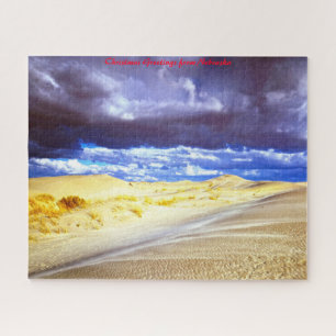 Sand Dunes Nebraska.Christmas Greetings Jigsaw Puzzle