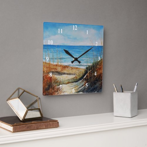 Sand Dunes Ocean Painting Clock