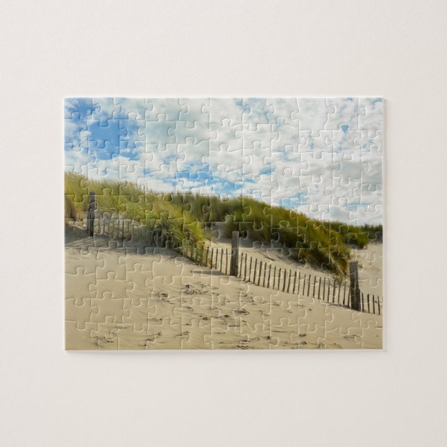 Sand dunes with wooden fence jigsaw puzzle (Horizontal)