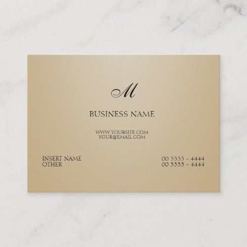 Sand Elegant and Monogram Business Card