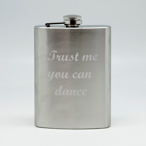 Sand Etched 8oz Brushed Metal Flask 