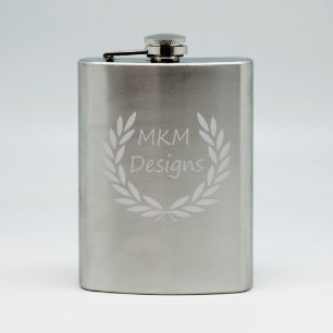 Sand Etched 8oz Personalized Flask