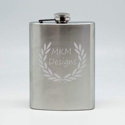 Sand Etched 8oz Personalized Flask (Front)