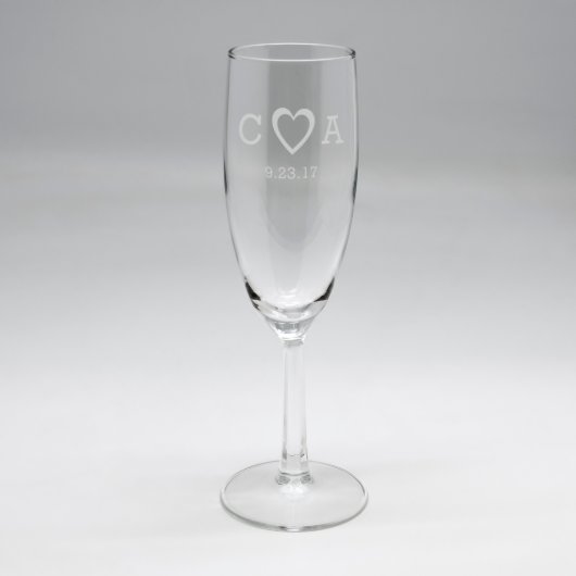 Sand Etched Flute with Heart (Front)