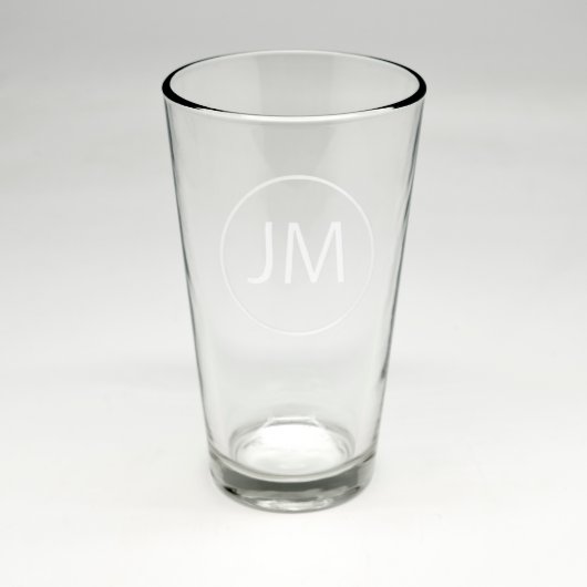 Sand Etched Pint Glass w/Monogram Initials (Front)