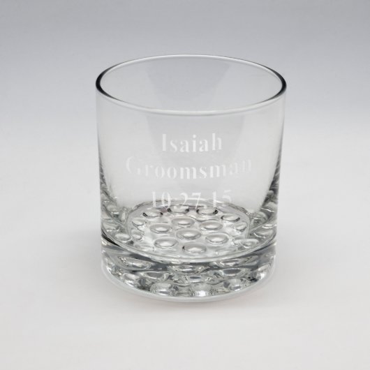Sand Etched Whiskey Glass #14 (Front)