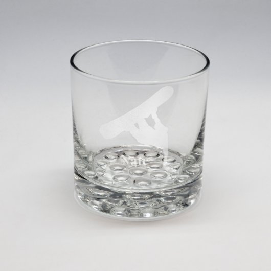 Sand Etched Whiskey Glass #16 (Front)