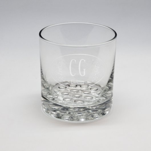 Sand Etched Whiskey Glass #7 (Front)