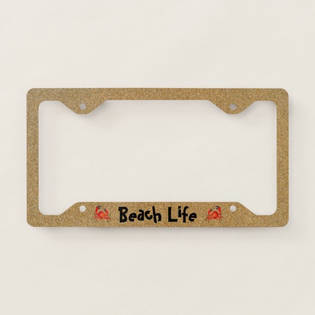 Sand Fiddler Crab License Plate Frame (Front)