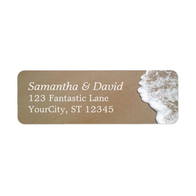 Sand & Foam Beach Photo Wedding 2 Label (Front)