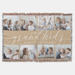 Sand | Grandkids Make Life Grand Photo Collage Throw Blanket
