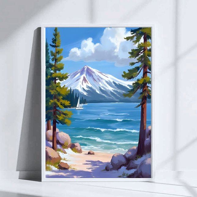 Sand Harbor Beach Lake Tahoe Painting Poster (Creator Uploaded)
