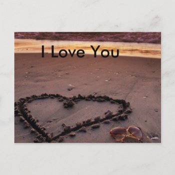 Sand Heart Postcard by tonigl at Zazzle