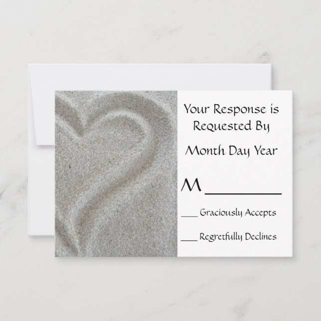 Sand Heart RSVP Card (Front)