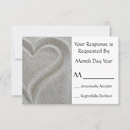 Sand Heart RSVP Card