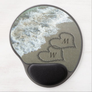 Sand Hearts on the Beach, Custom Gel Mouse Pad