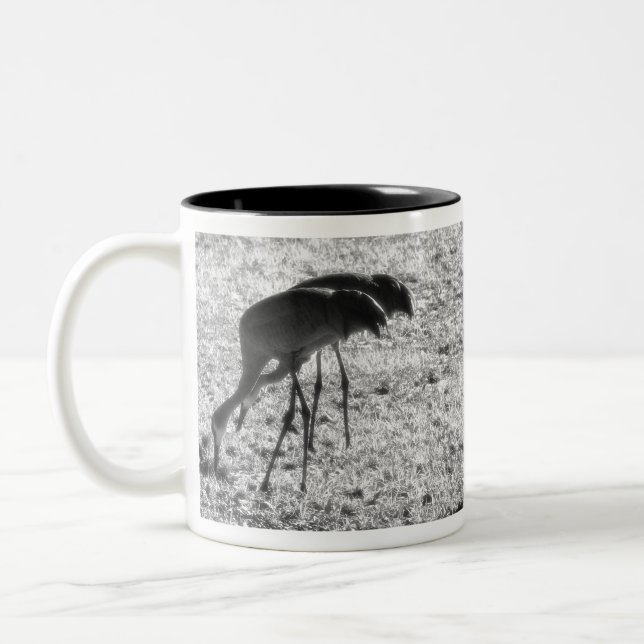 Sand Hill Cranes Two-Tone Coffee Mug (Left)