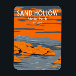 Sand Hollow State Park Utah Vintage  Magnet<br><div class="desc">Sand Hollow State Park artwork design. The park features a reservoir and an extensive off highway vehicle recreation area on Sand Mountain.</div>