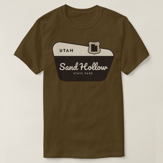 Sand Hollow State Park Utah Welcome Sign T-Shirt (Design Front)