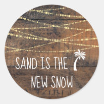 Sand is the New Snow Tropical Palm Tree Icon Classic Round Sticker