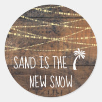 Sand is the New Snow Tropical Palm Tree Icon Classic Round Sticker
