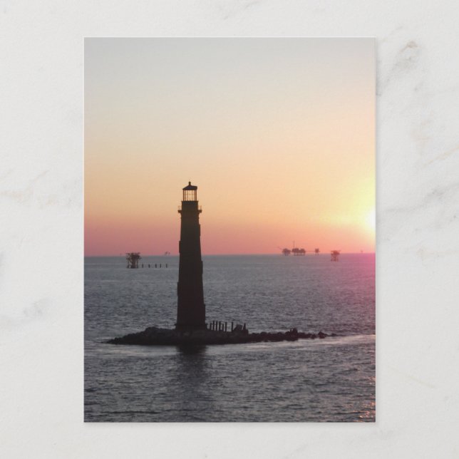 Sand Island Lighthouse at Sunset 2 Postcard (Front)