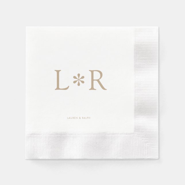 Sand & Ivory | Stylish Modern  Napkins (Front)