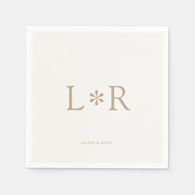 Sand & Ivory | Stylish Modern  Napkins (Front)
