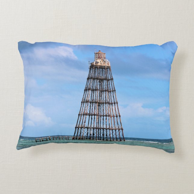 Sand Key Lighthouse, Florida Accent Pillow (Back)