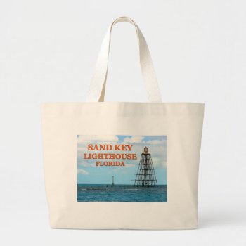 Sand Key Lighthouse  Florida Jumbo Tote Bag by LighthouseGuy at Zazzle