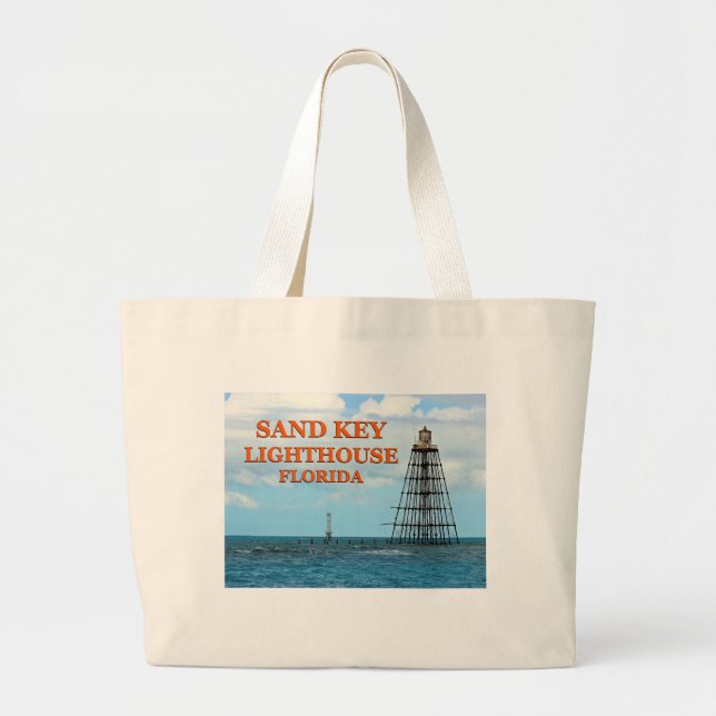 Sand Key Lighthouse, Florida Jumbo Tote Bag (Front)