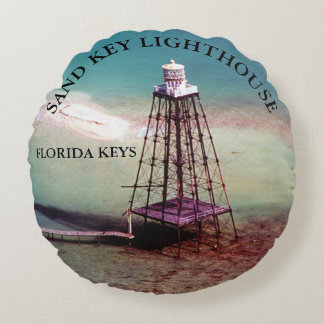 Sand Key Lighthouse, Florida Keys Round Pillow