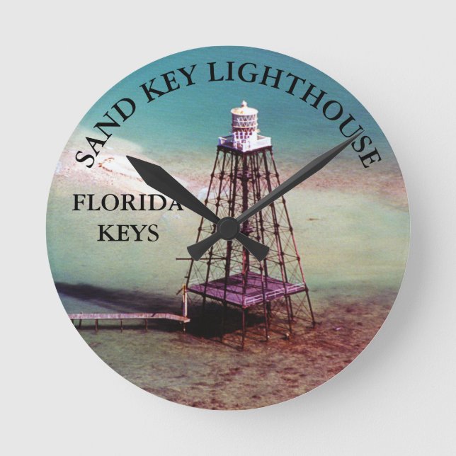 Sand Key Lighthouse, Florida Keys Round Wall Clock (Front)