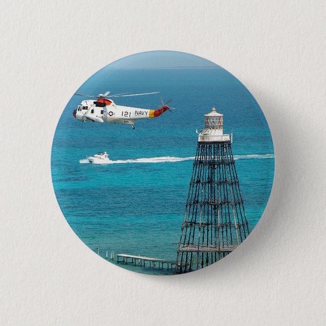 Sand Key Lighthouse Pinback Button (Front)