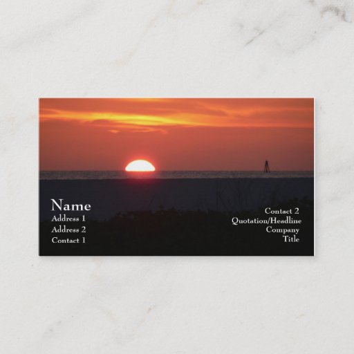 Customizable Sand Key Sunset Profile Card Business Card Templates