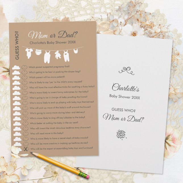 Sand Minimalist Baby Shower Guess Who Game (Sand Minimalist Baby Shower Guess Who Game ©Susanne Sachers - Sunny Mind 🌞)