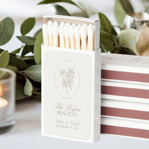 Sand   Minimalist Botanical Calligraphy Wedding  Matchboxes