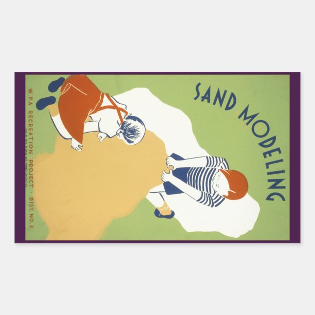 Sand Modeling Rectangular Sticker (Front)