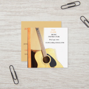 Sand Music Teacher/Musician /Educator Guitar Square Business Card