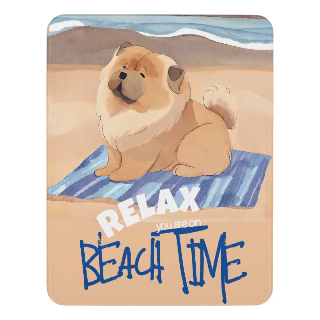 SAND N' SEA  Chow Chow dog acrylic sign customize (Contemporary Vert)