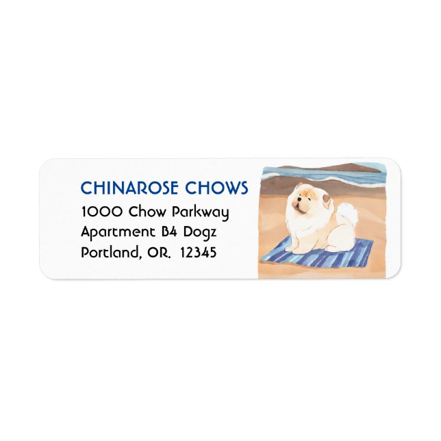 SAND N' SEA Cream Chow  address labels (Front)