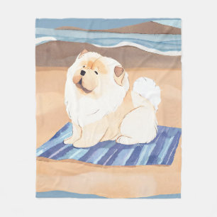 SAND N' SEA Cream Chow Chow dog beach blanket