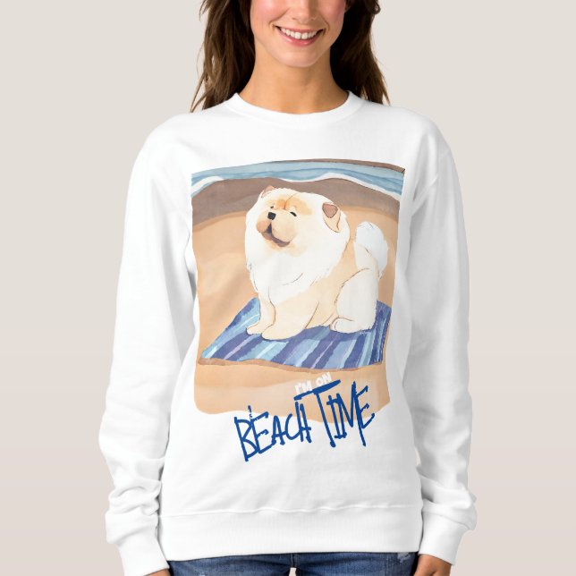 SAND N' SEA Cream  Chow Chow dog sweatshirt (Front)