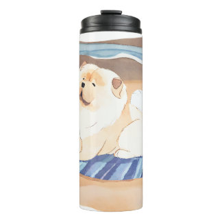 SAND N' SEA Cream Chow Chow dog  thermal tumbler