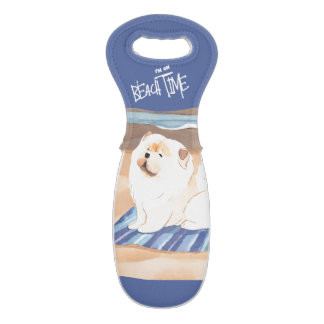 SAND N' SEA Cream  Chow Chow dog  Wine Bag